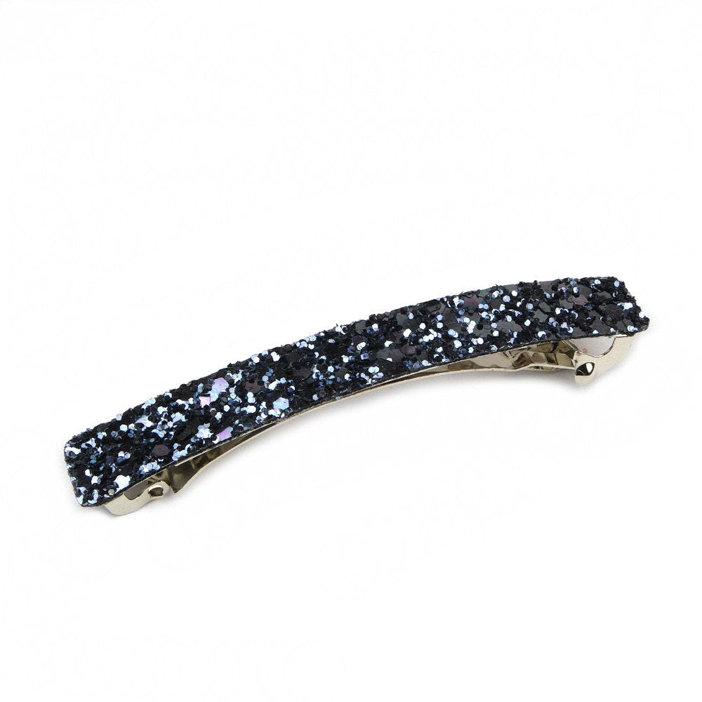 Barrette Cheveux Paillettes 8,5cm, gris, cheveux fins