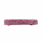 Barrette Cheveux Paillettes 8cm Acétate Fait Main Rose