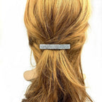 Barrette Cheveux Paillettes 8cm Acétate Fait Main argenté