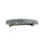 Barrette Cheveux Paillettes 8cm Acétate Fait Main Argenté