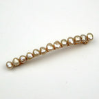 Barrette Cheveux Perles d'Eau Douce 8cm beige