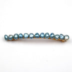 Barrette Cheveux Perles d'Eau Douce 8cm bleu