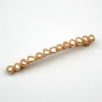 Barrette Cheveux Perles d'Eau Douce 8cm nude