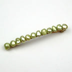 Barrette Cheveux Perles d'Eau Douce 8cm vert