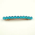 Barrette Cheveux Perles à Facette 8cm  Bleu