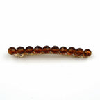 Barrette Cheveux Perles à Facette 8cm Marron