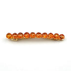 Barrette Cheveux Perles à Facette 8cm Orange