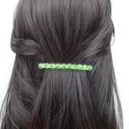 Barrette Cheveux Perles à Facette 8cm  vert
