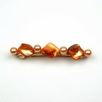 Barrette Cheveux Perles Nacre Coquillage 8cm orange
