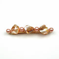 Barrette Cheveux Perles Nacre Coquillage 8cm rose poudré