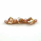 Barrette Cheveux Perles Nacre Coquillage 8cm rose poudré