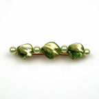 Barrette Cheveux Perles Nacre Coquillage 8cm vert