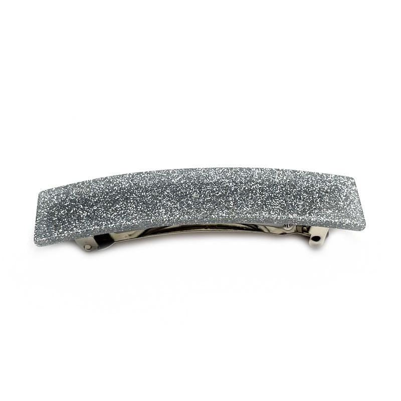 Barrette Cheveux Rectangle Paillette 9.5cm Fait Main argent - Accessoire Coiffure