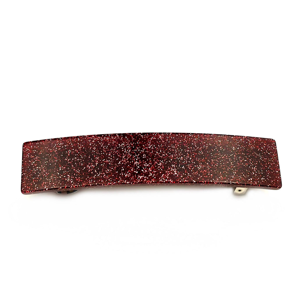 Barrette Cheveux Rectangle Paillette rouge 9.5cm Fait Main - Accessoire Coiffure