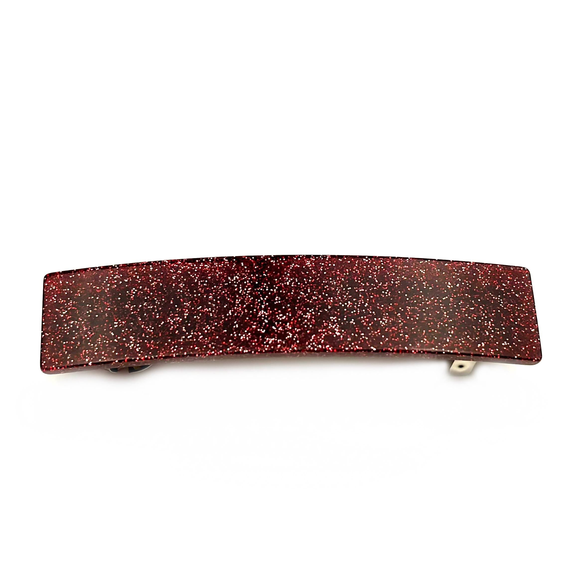Barrette Cheveux Rectangle Paillette rouge 9.5cm Fait Main - Accessoire Coiffure