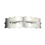 Barrette Cheveux Rectangulaire Dentelée 8,7cm Métal Brossé argent