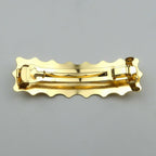 Barrette Cheveux Rectangulaire Dentelée 8,7cm Métal Brossé or
