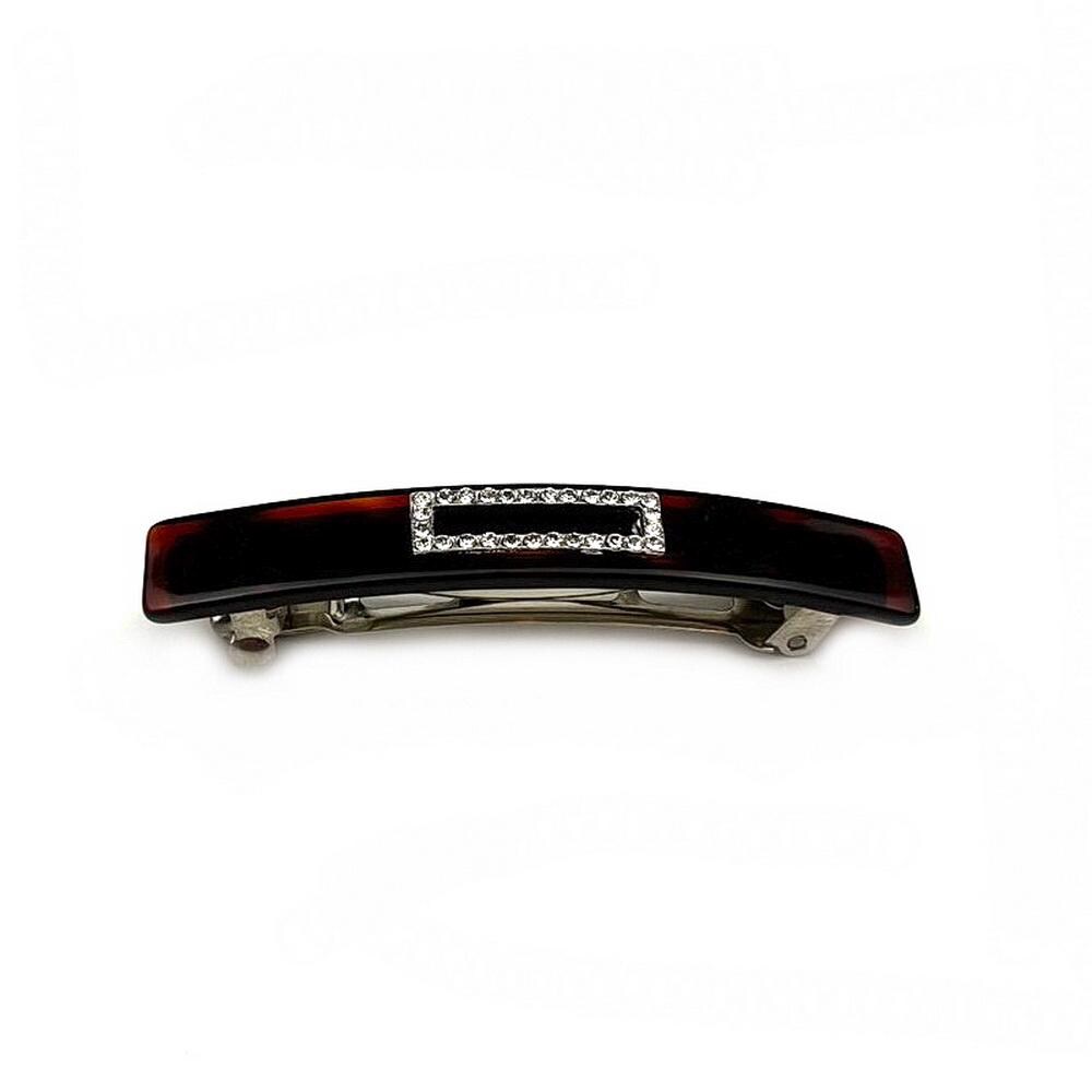Barrette Cheveux Rectangulaire Strass 7.5cm Demi-blond - Fait Main