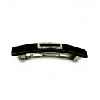Barrette Cheveux Rectangulaire Strass 7.5cm noir - Fait Main