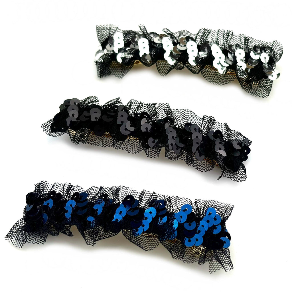 Barrette Cheveux Sequin et Tulle 9cm - soirées, fêtes, cérémonie