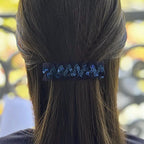 Barrette Cheveux Sequin et Tulle 9cm marine