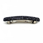 Barrette cheveux 9cm acétate fait main paillette gris
