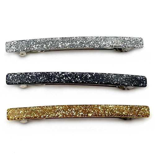 Barrette cheveux longue 10cm en acétate paillette