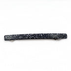 Barrette cheveux longue 10cm en acétate paillette gris