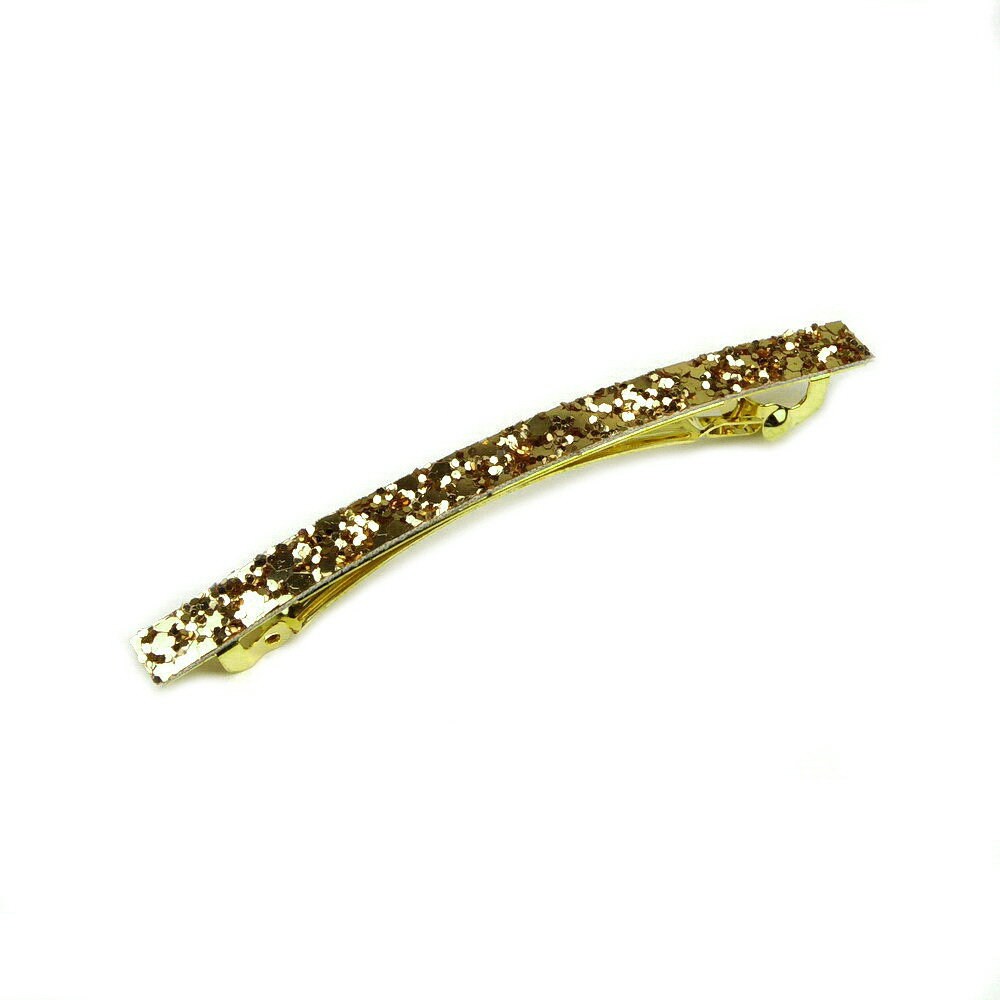 Barrette cheveux longue 10cm paillette doré