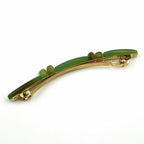 Barrette cheveux longue 10cm Clip Paris perles résine vert