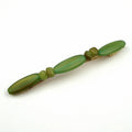 Barrette cheveux longue 10cm perles résine vert