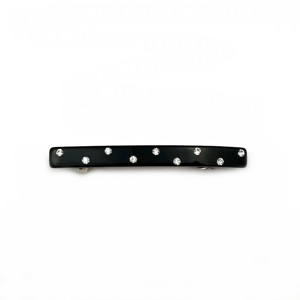 Barrette cheveux 6.5cm noir avec strass