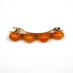 Barrette cheveux 7cm perle orange cheveux fins