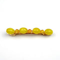 Barrette cheveux 7cm perle jaune
