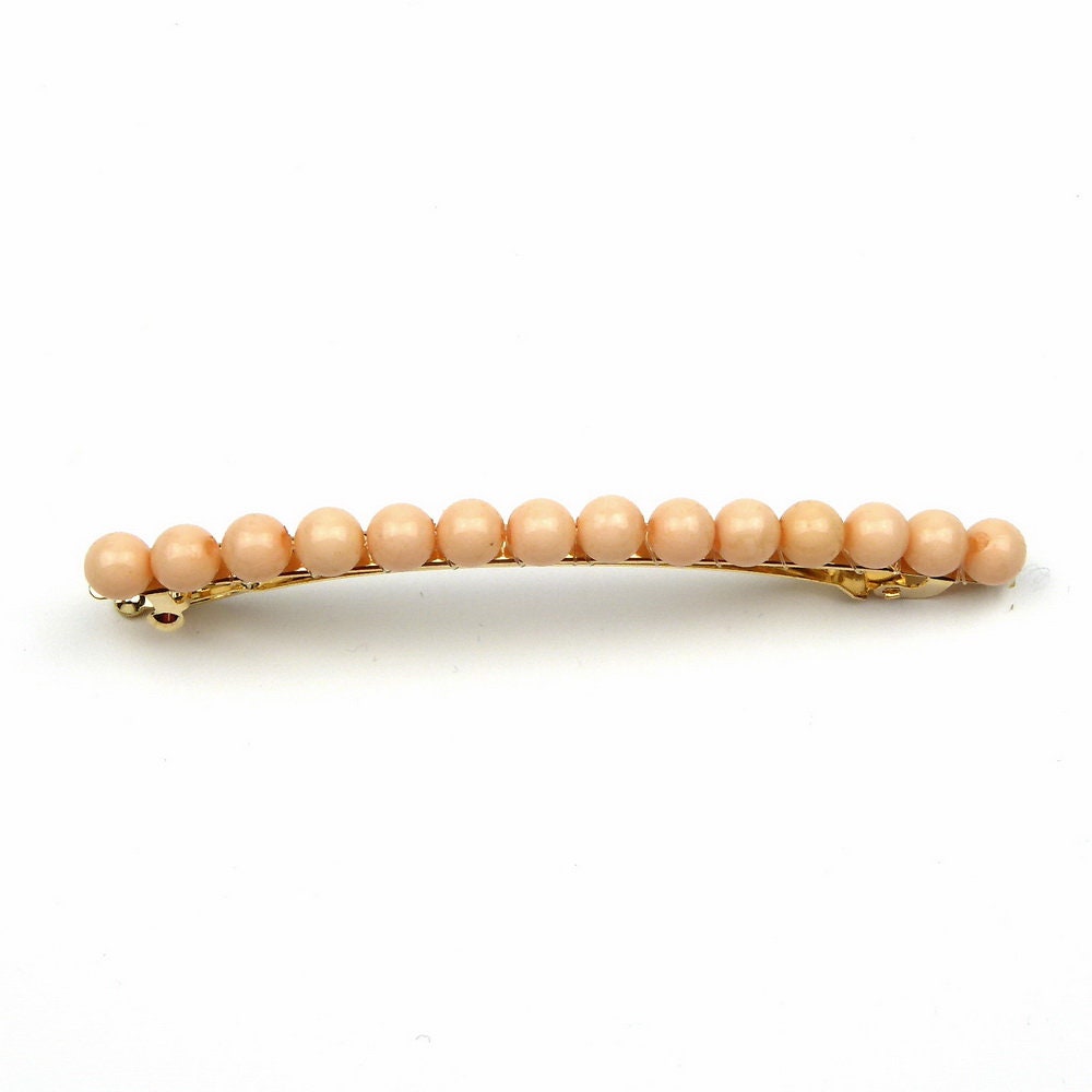 Barrette cheveux fine 8cm avec perles fantaisie