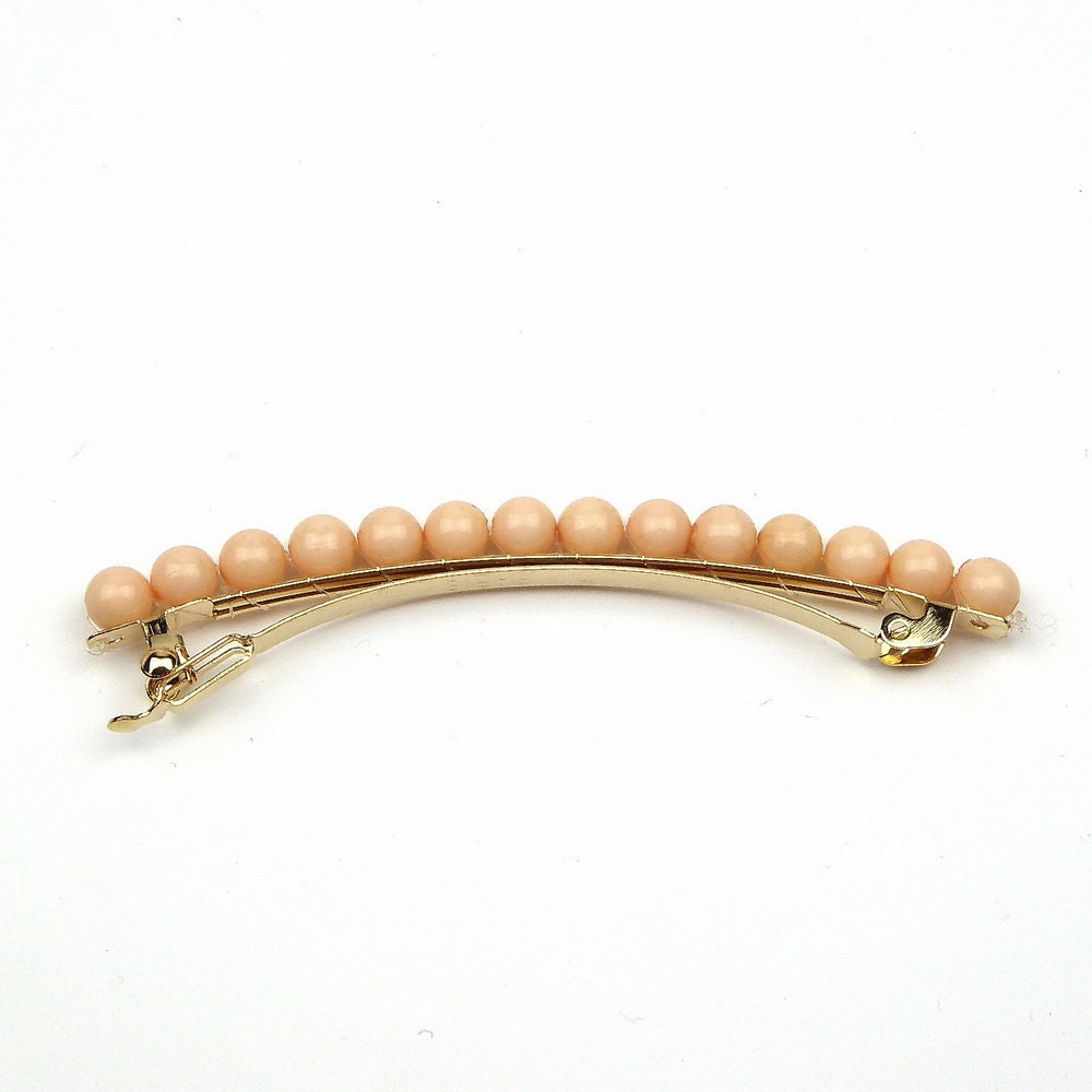 Barrette cheveux fine 8cm avec perles fantaisie