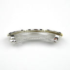 Barrette cheveux 8cm métal émaillé argent 