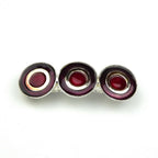 Barrette cheveux 8cm métal émaillé argent bordeaux