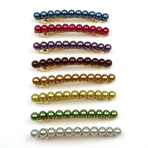 Barrette cheveux 8cm, perles nacrées