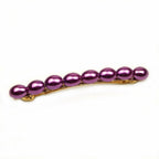 Barrette cheveux 8cm, perles ovales nacrées violet