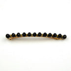 Barrette cheveux fine 8cm, perles ovale facette noir