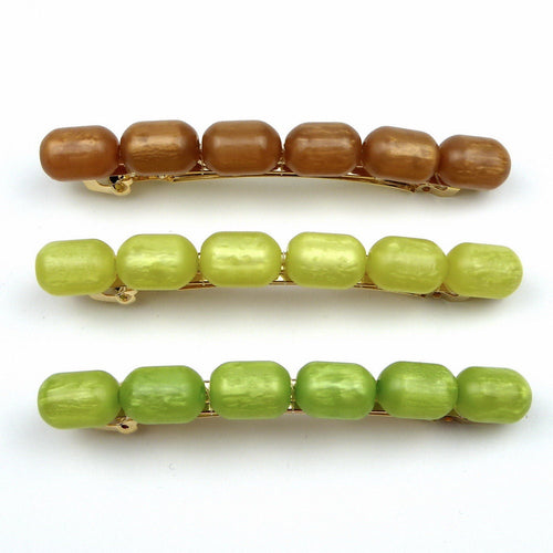 Barrette cheveux 8cm perles ovales