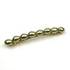 Barrette cheveux 8cm, perles ovales nacrées vert