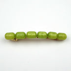 Barrette cheveux 8cm perles ovales vert