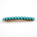 Barrette cheveux 8cm, perles translucides bleu turquoise, cheveux fin