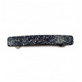 Barrette cheveux 9cm acétate fait main paillette gris