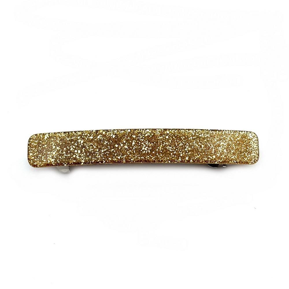 Barrette cheveux 9cm acétate fait main paillette or