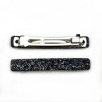 Barrette cheveux 9cm Clip Paris acétate fait main paillette gris