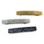 Barrette cheveux 9cm acétate fait main paillette gris-argent-or
