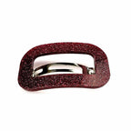 Barrette cheveux ajourée en acétate pailleté rouge
